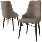 Toolide komplekt Kalune Design Neta 240CHR1703, matt, pruun v./cappuccino v., 42 cm x 46 cm x 95 cm, 2 tk
