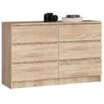Kummut Akord Furniture Factory K140, sonoma tamm v., 77 cm x 138 cm x 40 cm