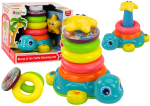 Interaktiivne p&uuml;ramiid, kilpkonn Lean Toys 2in1 Bump & Go, 21 cm, mitmev&auml;rviline