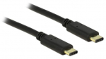 Juhe Delock USB 2.0 C male, USB 2.0 C male, 0.5 m, must v.