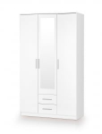 Riidekapp Lima S-3, valge v./helehall v., 120 cm x 52 cm x 205 cm, peegliga