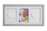 Memory Print k&auml;te/jalgade j&auml;ljendite tegemise komplekt Odcisk Bobasa Baby Handprint Frame with Clay, Silver Finish