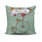 Dekoratiivpadjap&uuml;&uuml;r Mioli Decor NKLF-296, roheline/mitmev&auml;rviline, 43 cm x 43 cm