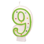 S&uuml;nnip&auml;evak&uuml;&uuml;nal Amscan 9, valge/mitmev&auml;rviline, 13.5 cm