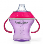 Tilaga tass BabyOno Natural Nursing Non Spill Cup, 180 ml, 3 kuud, plastik, roosa v./violetne v.
