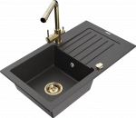 K&ouml;&ouml;givalamu Mexen Pablo 6510751010-76+671600-50+66911-50, graniit, 75 cm x 43 cm x 16.1 cm, black granite+gold