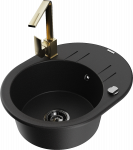 K&ouml;&ouml;givalamu Mexen Kevin, graniit, 58.6 cm x 45.8 cm x 18 cm, kuldne/must