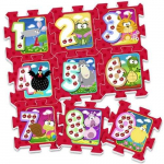 Matt beebidele - pusle Jokomisiada Animals And Numbers, 31 cm x 31 cm, 9 tk, mitmev&auml;rviline