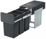 Pr&uuml;gi sorteerimise s&uuml;steem Hailo EcoLine Design Trio L, 3 x 10 l l, must v.
