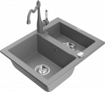 K&ouml;&ouml;givalamu koos kraaniga Mexen Carlos, graniit, 58 cm x 47 cm x 17.7 cm, hall/kroom