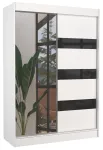 Riidekapp ADRK Toura 150, valge v./must v., 61 cm x 150 cm x 215 cm, peegliga