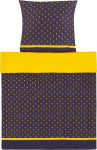 Voodipesukomplekt Beliani Wallingford, kollane v./violetne v., 80 x 80 cm, 135 x 200 cm