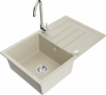 K&ouml;&ouml;givalamu koos kraaniga Mexen Bruno Beige+Chrome, graniit, 79 cm x 49 cm x 20 cm, beige+chrome