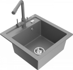 K&ouml;&ouml;givalamu koos kraaniga Mexen Vito, vaik/graniit, 52 cm x 49 cm x 21 cm, hall