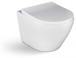 WC-pott, seinapealne Laveo Akan, kaanega, 370 mm x 485 mm