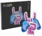 Dekoratsioon Manta Style Neon Lights Hand With Gamepad LED-valgustusega, 35.4 cm, sinine v./violetne v.