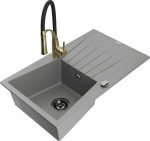 K&ouml;&ouml;givalamu koos kraaniga Mexen Cesar, graniit, 77.5 cm x 47 cm x 20 cm, grey+black/gold