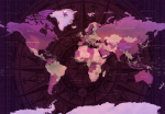 Fototapeet Artgeist Purple World Map k-A-0273-a-a, 450 cm x 315 cm