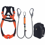 Kukkumiskaitse komplekt koos kotiga Cerva Scaffolders, must v./oranž v., Universaalne suurus