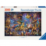 Pusle Ravensburger Dragon Library, 80 cm x 121 cm, 3000 tk, mitmev&auml;rviline