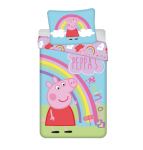 Laste voodipesukomplekt Peppa Pig PEP016, sinine v./roheline v./roosa v., 140 x 200 cm
