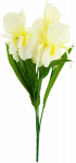 Kunstlilledest kimp, iiris, valge/roheline, 57 cm