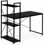 Kirjutuslaud ja riiul ModernHome TH-SD-1, 120 cm x 60 cm, 120 cm, must v.