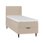 Voodi &uuml;hekohaline kontinentaalne Home4you Laara, 90 x 200 cm, tume beež v&auml;rv, madratsiga, p&otilde;hjalippidega