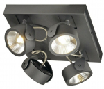 Valgusti lagi SLV Kalu 1000135, LED, 3000 &deg;K, 4 x 60 W, must v.