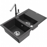 K&ouml;&ouml;givalamu koos kraaniga Mexen Gaspar, graniit, 73.7 cm x 47.5 cm x 17.7 cm, black granite+chrome