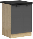 Alumine k&ouml;&ouml;gikapp Junona Line, grafiit v./bernstein oak v., 47 cm x 60 cm x 85.7 cm