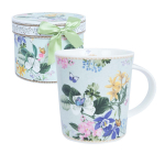 Tass Home4you Mia Flora, valge v./mitmev&auml;rviline, 0.32 l
