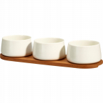 Serveerimiskomplekt Secret de Gourmet Aperio, 200 ml, 32 cm x 11 cm x 6.5 cm, &Oslash; 9.5 cm, pruun v./valge v., puit/portselan