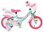 Lisaratastega laste jalgratas, laste Volare Unicorn 22974W, roheline v./roosa v., 12"