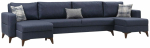 Nurgadiivan - voodi Atelier Del Sofa Kristal 730MST1363, antratsiit v., 90 x 303 cm x 86 cm
