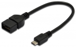 Adapter Assmann AK-300309-002-S USB 2.0 A female, Micro USB B male, 0.2 m, must v.