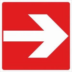 Kleebis Tamrex, ohutusm&auml;rk, 20 cm, 20 cm valge/punane