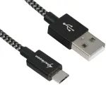 Juhe Sharkoon, Micro USB/USB, 100 cm, must v./hall v.