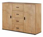 Kummut Cama Meble Uni, must v., 92 cm x 38 cm x 132 cm