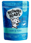 Kassi m&auml;rgtoit Meowing Heads Surf&Turf, veiseliha/kanaliha/tuunikala, 0.1 kg