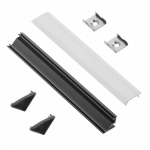 LED riba profiil GTV Glax kampinis 45&deg; PA-ZGLAXNKKTOMZ-20M, must v.