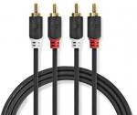 Kaabel Nedis CABW24200AT100 2 x RCA Male, 2 x RCA Male, 10 m, must