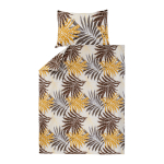 Voodipesukomplekt Domoletti Abstract Leave, pruun v./beež v., 50 x 70 cm, 140 x 200 cm, 2 tk