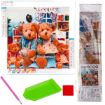 Teemantmosaiik Teddies, mitmev&auml;rviline