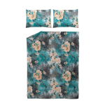 Voodipesukomplekt Domoletti Avital, hall v./helesinine v., 50 x 70 cm, 160 x 200 cm, 3 tk