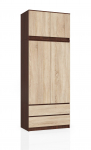 Riidekapp Akord S90, p&auml;hklipuu v./sonoma tamm v., 51 cm x 90 cm x 234 cm