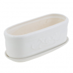 Lillepott Darželis, keraamiline, 32.5 cm x 12.5 cm, &Oslash; 32.5 cm, valge v.
