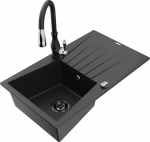 K&ouml;&ouml;givalamu koos kraaniga Mexen Cesar, graniit, 77 cm x 47 cm x 20 cm, h&otilde;be/must/kroom