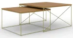 Kohvilaudade komplekt ADRK Licco 2in1, pruun v./kuldne v./pruunikas v., 65 - 75 cm, 2 tk