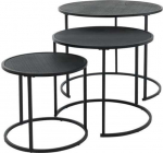 Kohvilaudade komplekt H&S, must v., 55.5 cm x 55.5 cm x 44.5 cm, 3 tk